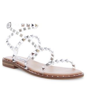 Travel Clear Studded Ankle Strap Sandals